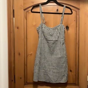 juniors black gingham mini dress